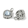 Brass Micro Pave Cubic Zirconia Charms KK-P283-03P-2