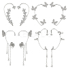 8Pcs 8 Styles Alloy Rhinestone Cuff Earrings EJEW-OC0001-05-1