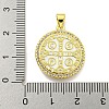 Rack Plating Brass Micro Pave Cubic Zirconia Pendants KK-B091-22G-04-3