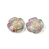 Baking Paint and Golden Metal Enlaced Glass Beads GL-CBA1477-16C-2
