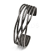 316 Surgical Stainless Steel Hollow Cuff Bangles BJEW-C125-04AS-2