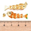 Fish Brass Micro Pave Cubic Zirconia Dangle Stud Earrings EJEW-C174-05G-02-5