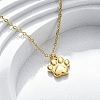 Dog Paw Print 304 Stainless Steel Pendant Necklaces & Bracelets & Stud Earrings Sets for Women SJEW-C004-20G-2