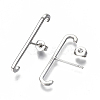 Brass Stud Earrings EJEW-S201-230P-NF-2