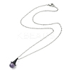 Natural & Synthetic Mixed Gemstone Witch Hat Pendant Necklace NJEW-JN04386-5