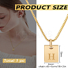 1Pc Stainless Steel Letter Rectangle Pendant Necklaces NJEW-LP0001-34H-G-2
