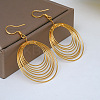 Multi-Layer Circle Wire Oval Brass Dangle Earrings WGA7B49-01-2