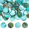 Natural Akoya Shell Dyed Disc Charms SHEL-WH0005-05C-2