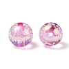 UV Plating Transparent Rainbow Iridescent Acrylic Beads TACR-D010-07C-3
