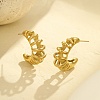 C-Shaped 304 Stainless Steel Stud Earrings for Women EJEW-G444-01G-1
