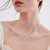 1pc Brass Chain with Alloy Letter Pendants Necklaces NJEW-LP0001-41O-P-4