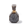 Electroplated Natural Druzy Agate Openable Perfume Bottle Pendants G-L524-10G-03-2