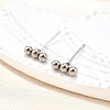 Tarnish Resistant 201 Stainless Steel Beaded Horizontal Bar Stud Earrings with 316 Stainless Steel Pin for Women X-STAS-K238-01P-8