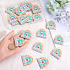 2 Bags Single Face Printed Wood Pendants WOOD-SC0001-57-3