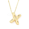 Brass Micro Pave Clear Cubic Zirconia Pendant Necklaces NJEW-Z038-01G-X-2