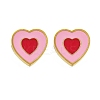 304 Stainless Steel Enamel Stud Earrings STAS-E502-01G-03-4