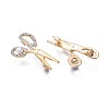 Crystal Rhinestone Scissor Lapel Pin with Plastic Pearl JEWB-N007-061-2