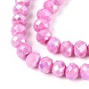 Anti-Tarnish Electroplate Rondelle Glass Beads Strands EGLA-T021-8mm-17-08-4
