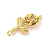 Long-Lasting Brass Micro Pave Clear Cubic Zirconia Connector Charms LS-KK-O008-03A-G-2