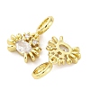 Brass Micro Pave Cubic Zirconia European Dangle Charms KK-D325-20G-02-2
