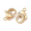 SHEGRACE Brass Micro Pave Clear Cubic Zirconia Lobster Claw Clasps XGRQ58178-754G-2