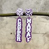 Mother's Day Printed Acrylic Dangle Stud Earrings WG5B122-02-1