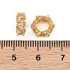 Heartbeat Brass Micro Pave Clear Cubic Zirconia European Beads CU-CBA6A75-22G-3