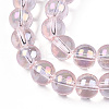 Electroplate Transparent Glass Beads Strands GLAA-T032-T8mm-AB10-2