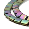 Electroplated Frosted Non-magnetic Synthetic Hematite Beads Strands G-G089-B01-02-3