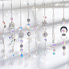 DIY Stainless Steel Glass Sun Moon Hanging Suncatcher Making Kits DIY-SC0031-25-4