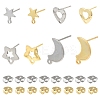 16Pcs 8 Styles 304 Stainless Steel Stud Earring Findings STAS-FS0001-86-1