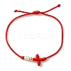 Rack Plating Brass & Natural Cultured Freshwater Pearl Beads Braided Bead Bracelets BJEW-JB13769-1