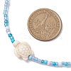 Summer Beach Sea Turtle Dyed Synthetic Turquoise & Glass Seed Beads Beaded Necklaces for Women NJEW-JN05081-02-3