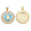 Brass Micro Pave Clear Cubic Zirconia Pendants KK-N227-100B-1