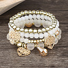 Acrylic & Glass Beaded Stretch Bracelet Sets WG37C2F-02-1