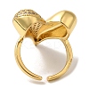 Brass Micro Pave Cubic Zirconia Cuff Rings for Women RJEW-G325-12G-3