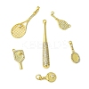 6Pcs 6 Styles Brass Micro Pave Cubic Zirconia Pendants KK-CJ0003-30-8