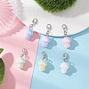 UV Plating Acrylic Mushroom Pendant Decorations HJEW-JM03393-1