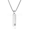 304 Stainless Steel Rectangle with Letter Pendant Box Chain Necklaces FS-WGD7C78-15-1