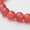 Natural Agate Round Beaded Stretch Bracelets BJEW-F203-08-3