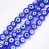 Handmade Evil Eye Lampwork Beads Strands LAMP-S191-02B-12-2