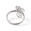 Natural Quartz Crystal Chips with Vortex Finger Ring RJEW-L082-02P-02-4