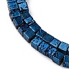 Electroplated Natural Lava Rock Beads Strands G-A256-B01-01G-2