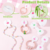 200Pcs 4 Styles Flower Printed Folding Paper Jewelry Display Cards for Bracelets CDIS-GA0001-05-4