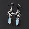Opalite Bullet with Sun Dangle Earrings EJEW-I276-01P-17-4