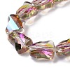Faceted Electroplated Transparent Glass Beads Strands GLAA-G092-A02-5