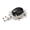 Natural Obsidian Pendants G-B033-03P-19-4
