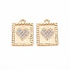 Brass Micro Pave Clear Cubic Zirconia Pendants KK-S356-770-1