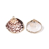 Electroplated Edge Natural Sea Shell Pendants SSHEL-N038-19-2