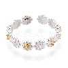 925 Sterling Silver Micro Pave Clear Cubic Zirconia Open Cuff Rings for Women STER-N016-137SG-2